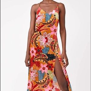 FARM RIO Banana Floral Slip Dress Size Small